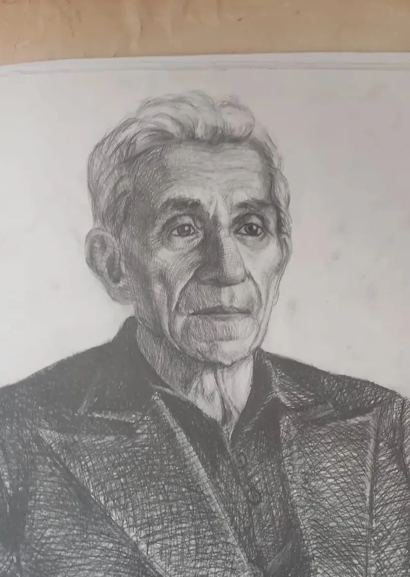 Retrato a lápiz de una pareja hecho a mano